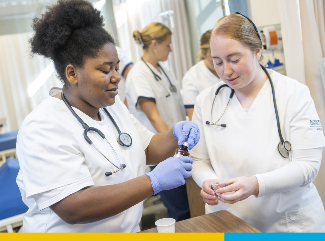Nursing students working hands-on at MVNU